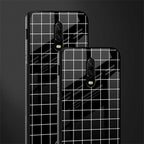 classic grid dark edition glass case for oneplus 6t image-2