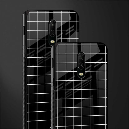 classic grid dark edition glass case for oneplus 6t image-2