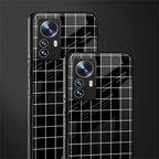 classic grid dark edition back phone cover | glass case for xiaomi 12 pro