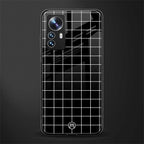 classic grid dark edition back phone cover | glass case for xiaomi 12 pro