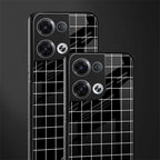 classic grid dark edition back phone cover | glass case for oppo reno 8