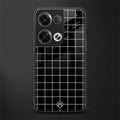 classic grid dark edition back phone cover | glass case for oppo reno 8
