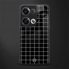 classic grid dark edition back phone cover | glass case for oppo reno 8