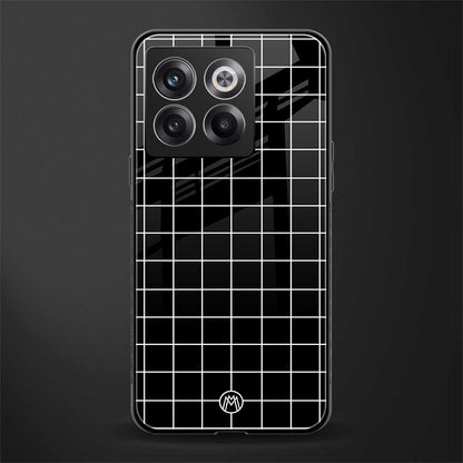 classic grid dark edition back phone cover | glass case for oneplus 10t