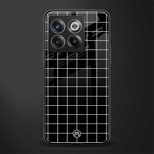 classic grid dark edition back phone cover | glass case for oneplus 10t
