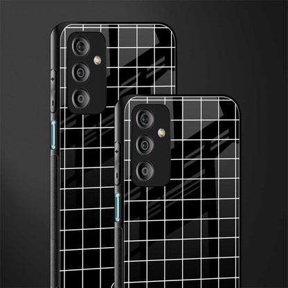 classic grid dark edition back phone cover | glass case for samsung galaxy f23 5g