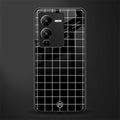 classic grid dark edition back phone cover | glass case for vivo v25 pro 5g