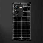 classic grid dark edition back phone cover | glass case for vivo v25 pro 5g
