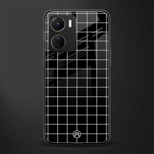 classic grid dark edition back phone cover | glass case for vivo y16