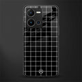 classic grid dark edition back phone cover | glass case for vivo y35 4g
