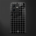 classic grid dark edition back phone cover | glass case for vivo y22