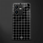 classic grid dark edition back phone cover | glass case for vivo y22