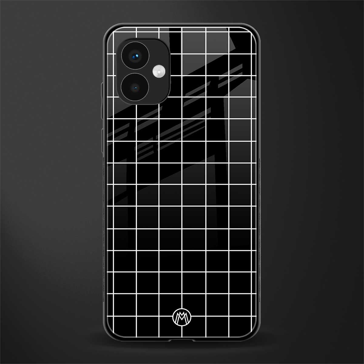 classic grid dark edition back phone cover | glass case for samsung galaxy a04