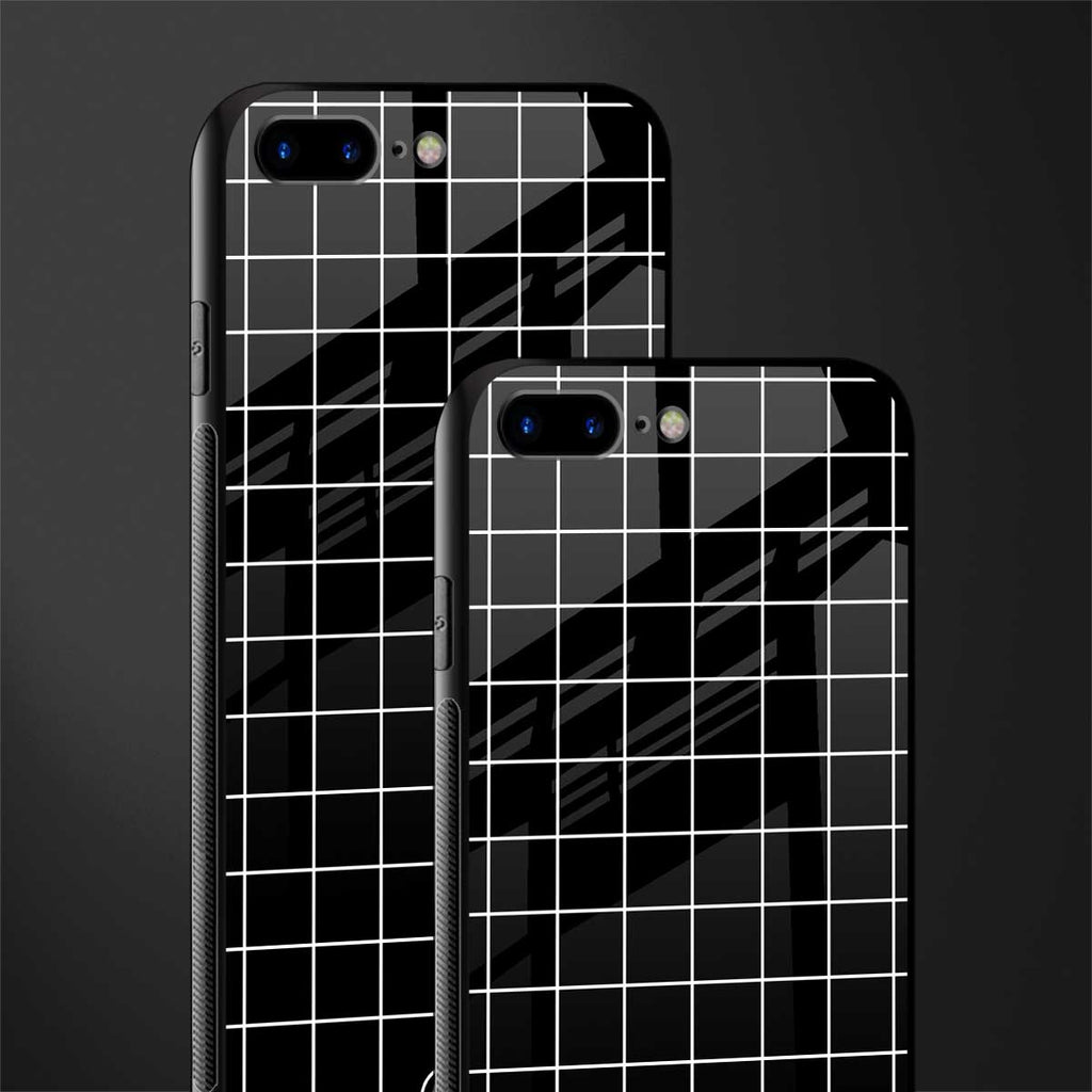 classic grid dark edition glass case for iphone 7 plus image-2