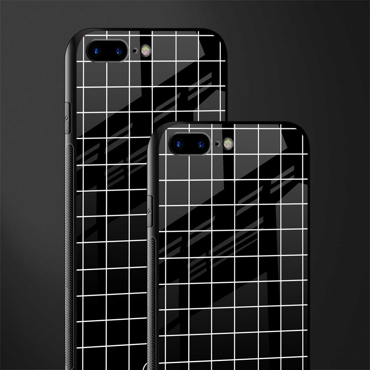 classic grid dark edition glass case for iphone 8 plus image-2