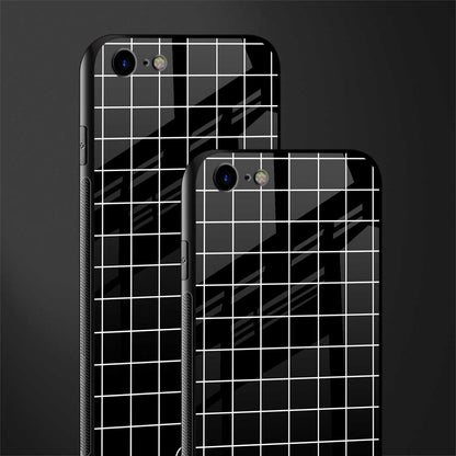 classic grid dark edition glass case for iphone se 2020 image-2