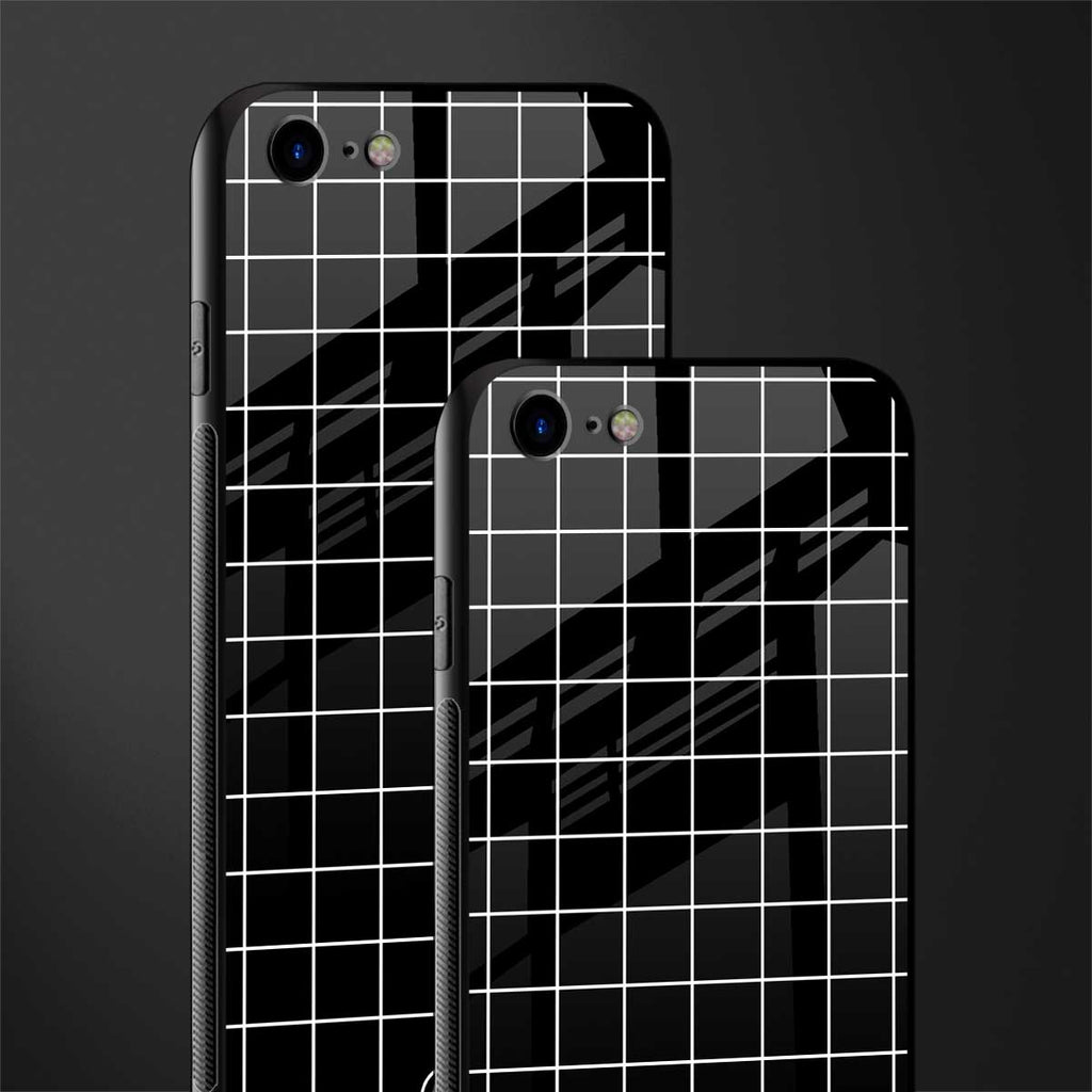 classic grid dark edition glass case for iphone 8 image-2