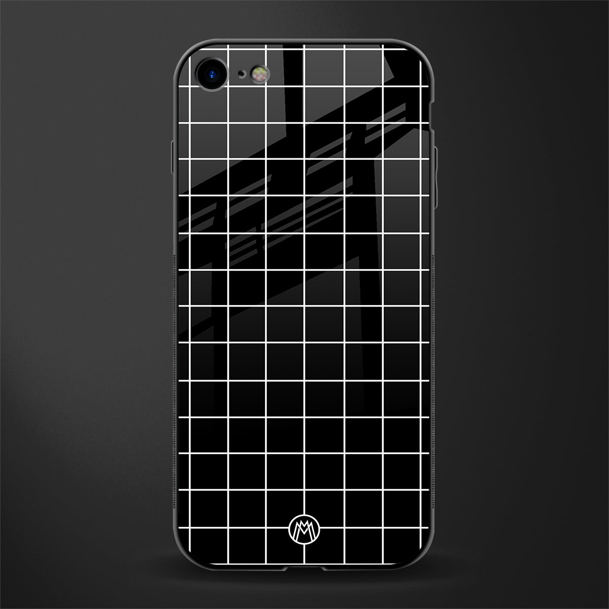 classic grid dark edition glass case for iphone 7 image