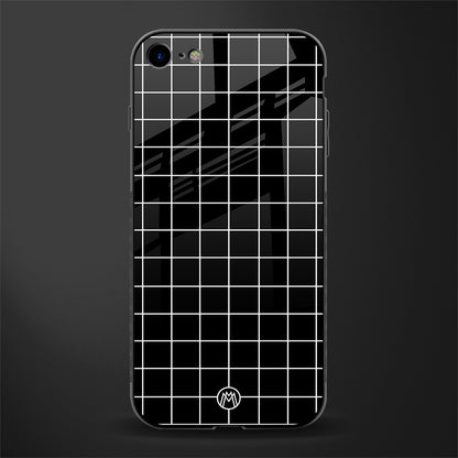 classic grid dark edition glass case for iphone 8 image