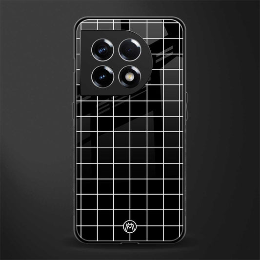 classic grid dark edition back phone cover | glass case for oneplus 11