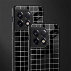 classic grid dark edition back phone cover | glass case for oneplus 11r