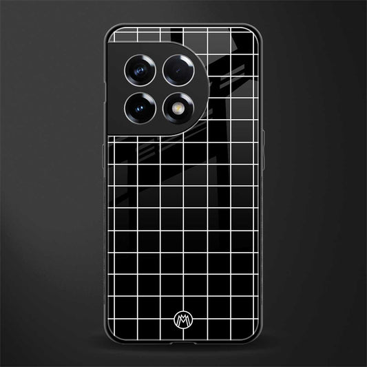 classic grid dark edition back phone cover | glass case for oneplus 11r