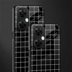 classic grid dark edition back phone cover | glass case for oneplus nord ce 3 lite