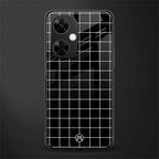 classic grid dark edition back phone cover | glass case for oneplus nord ce 3 lite