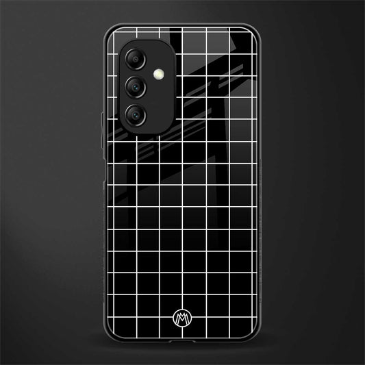 classic grid dark edition back phone cover | glass case for samsung galaxy a14 5g