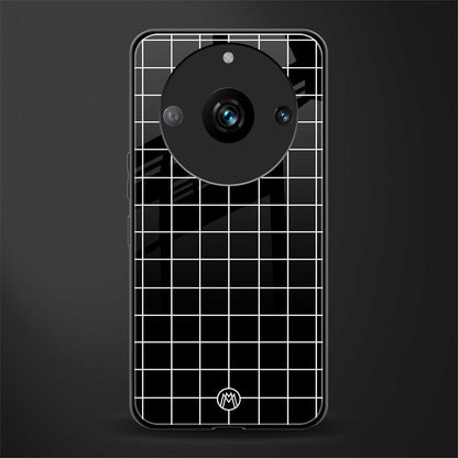 classic grid dark edition back phone cover | glass case for realme 11 pro 5g