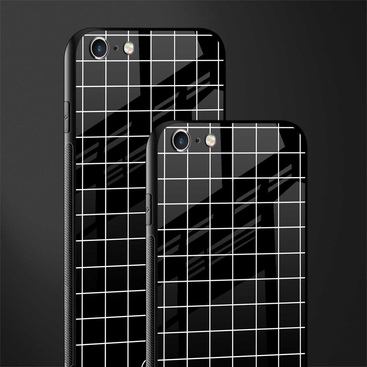 classic grid dark edition glass case for iphone 6 image-2