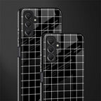 classic grid dark edition back phone cover | glass case for samsun galaxy a24 4g