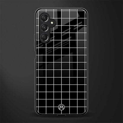 classic grid dark edition back phone cover | glass case for samsun galaxy a24 4g