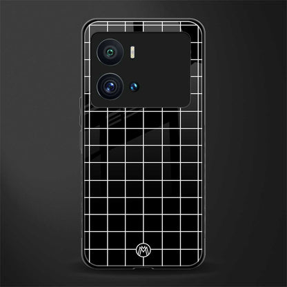 classic grid dark edition back phone cover | glass case for iQOO 9 Pro