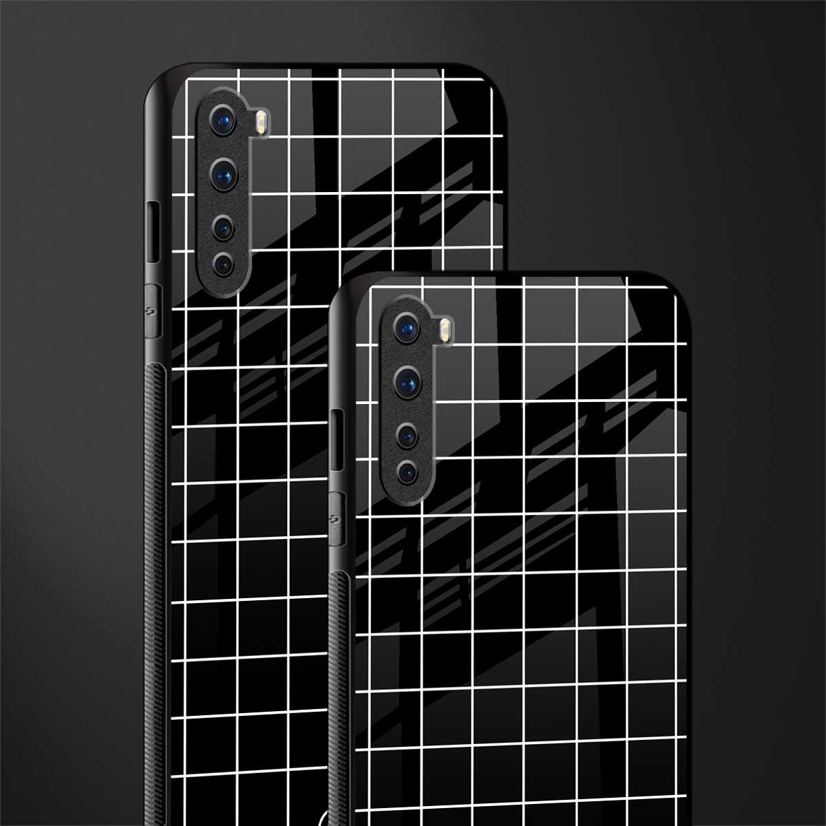 classic grid dark edition glass case for oneplus nord ac2001 image-2