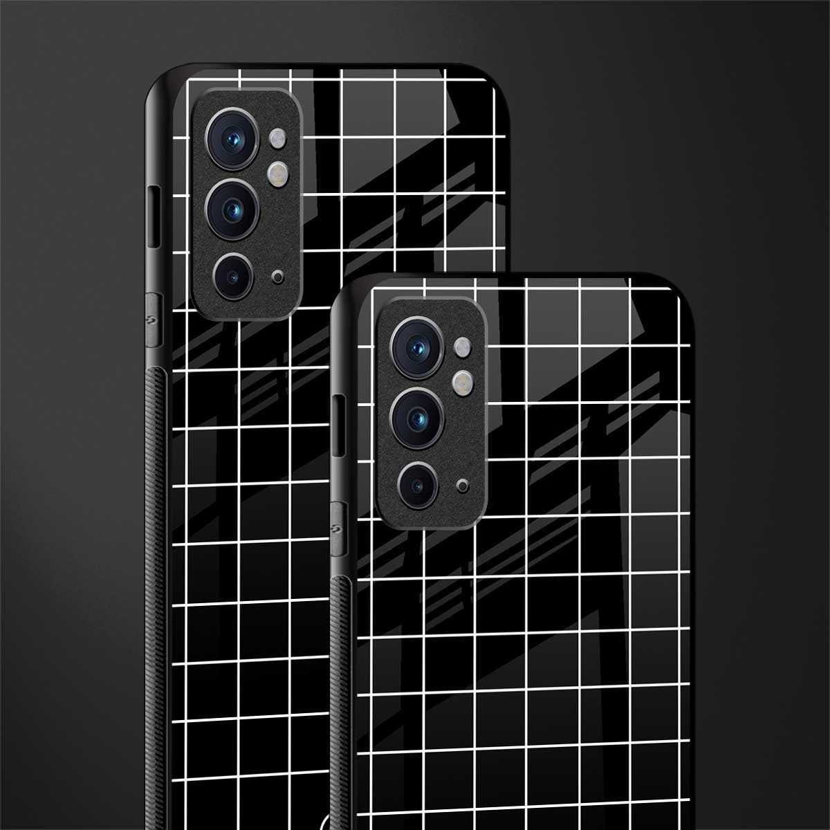 classic grid dark edition glass case for oneplus 9rt image-2