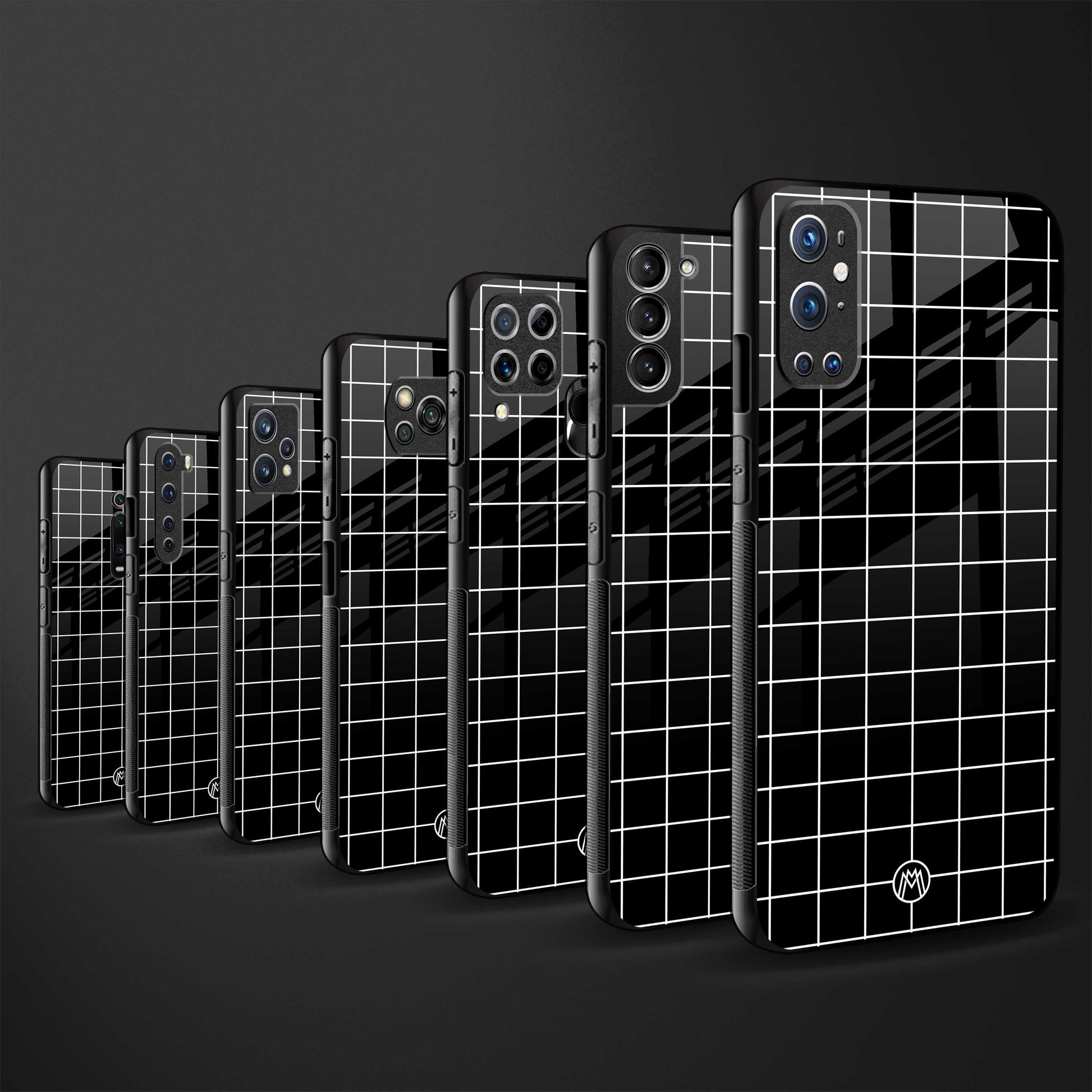 classic grid dark edition glass case for realme 7 pro image-3