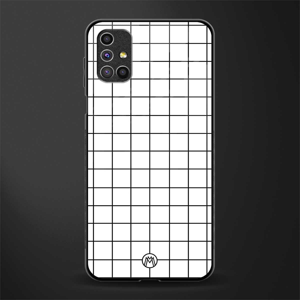 classic grid light edition glass case for samsung galaxy m51 image