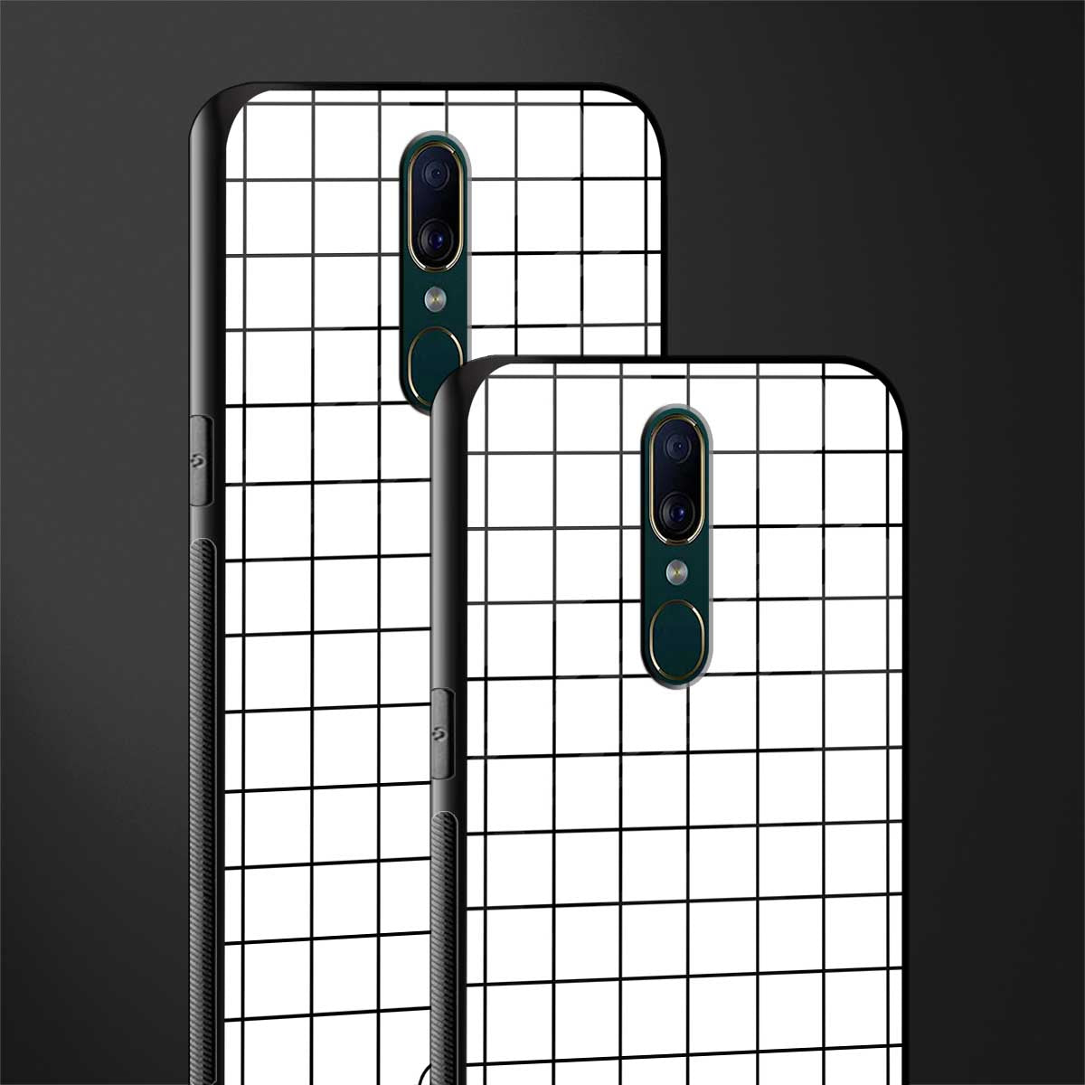 classic grid light edition glass case for oppo f11 image-2