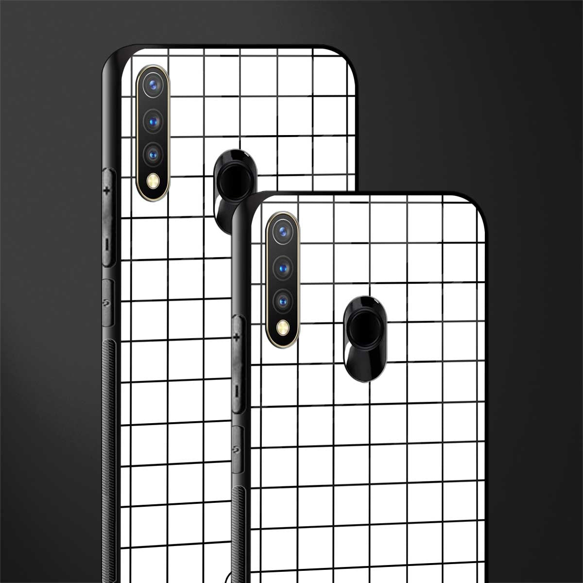 classic grid light edition glass case for vivo u20 image-2