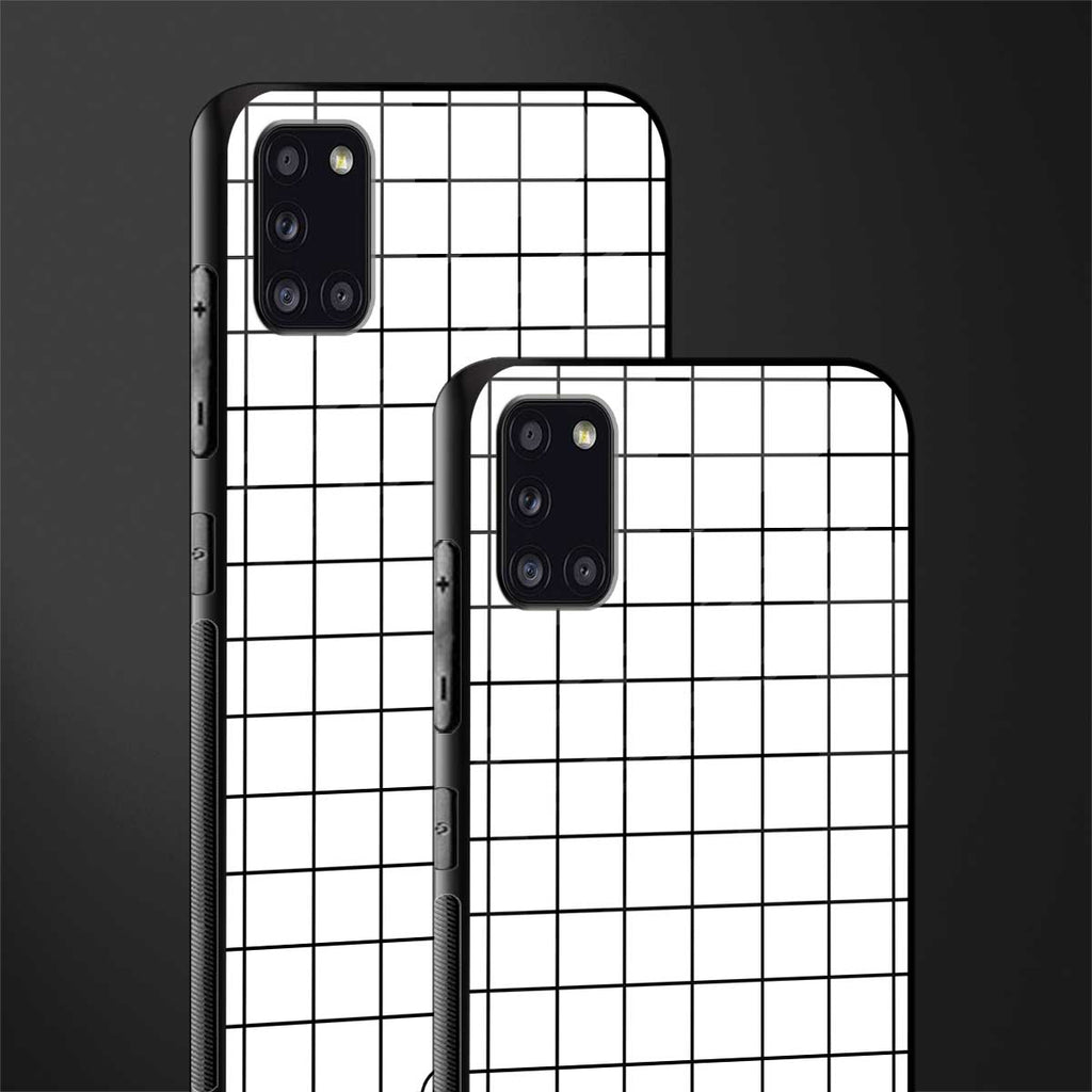 classic grid light edition glass case for samsung galaxy a31 image-2