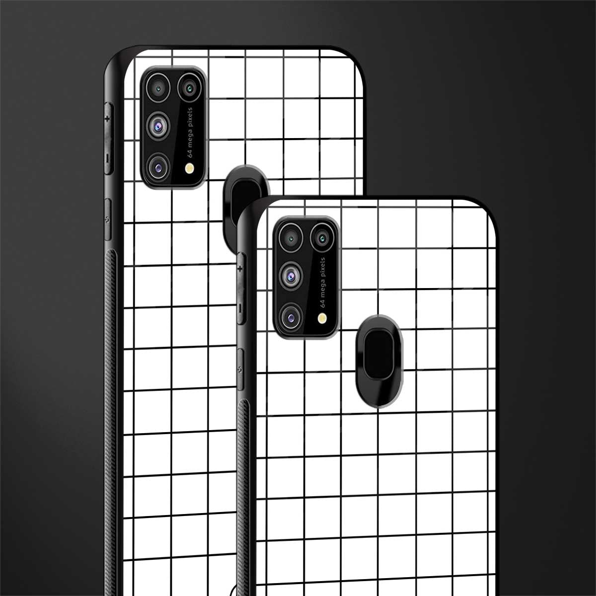 classic grid light edition glass case for samsung galaxy m31 prime edition image-2