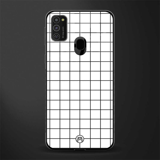 classic grid light edition glass case for samsung galaxy m21 image