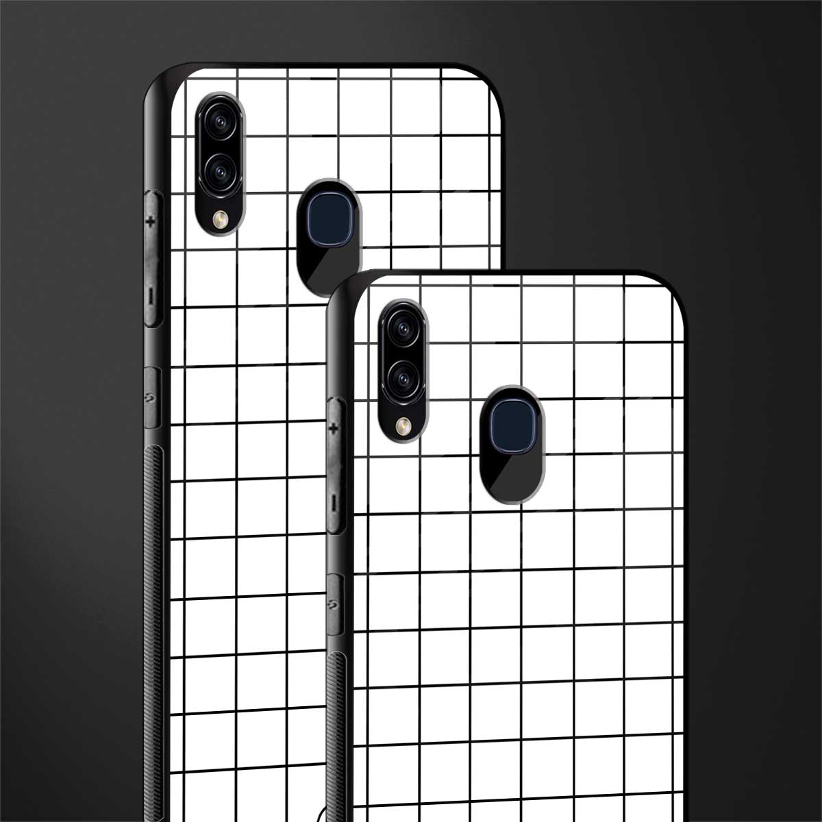 classic grid light edition glass case for samsung galaxy a20 image-2