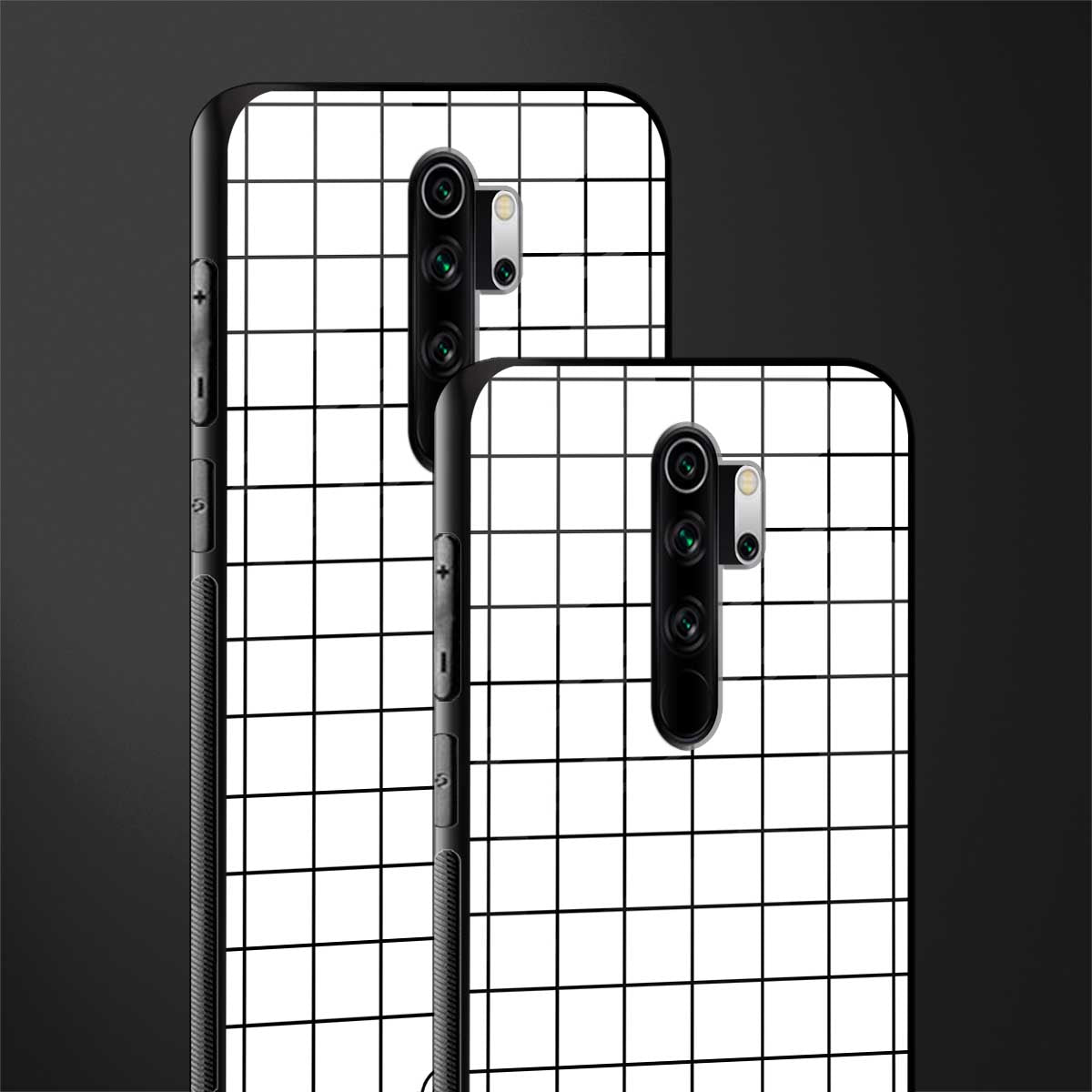 classic grid light edition glass case for redmi note 8 pro image-2