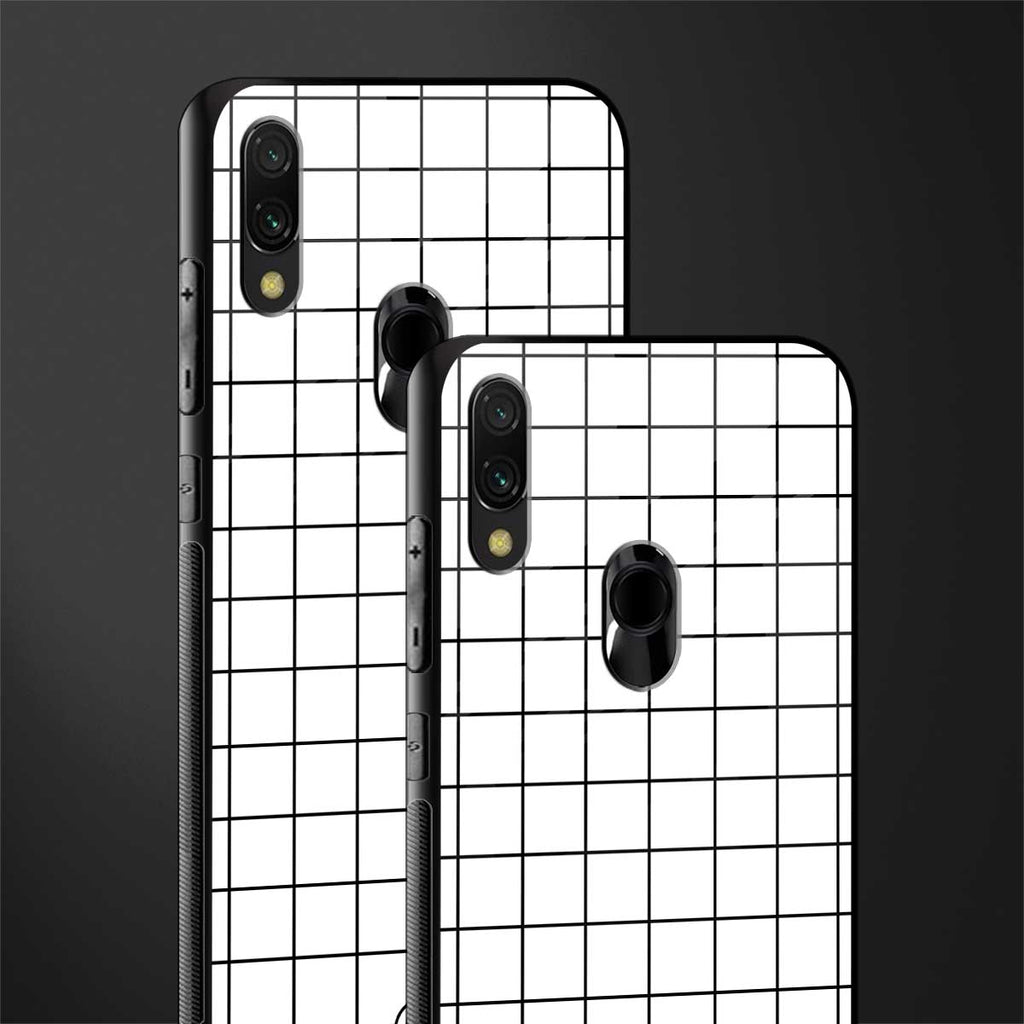 classic grid light edition glass case for redmi note 7 pro image-2