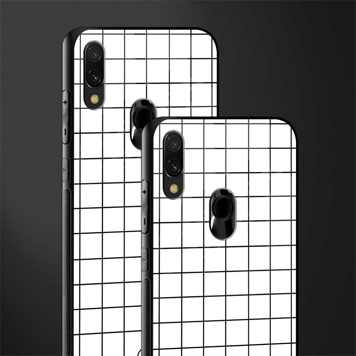 classic grid light edition glass case for redmi note 7s image-2