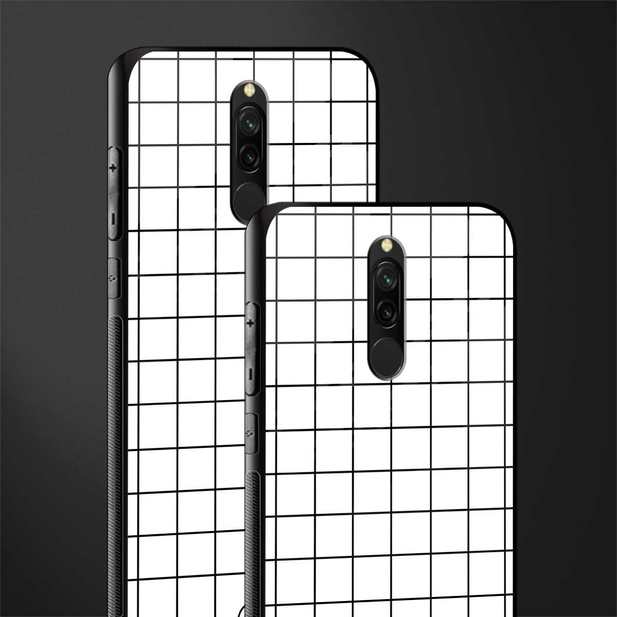 classic grid light edition glass case for redmi 8 image-2
