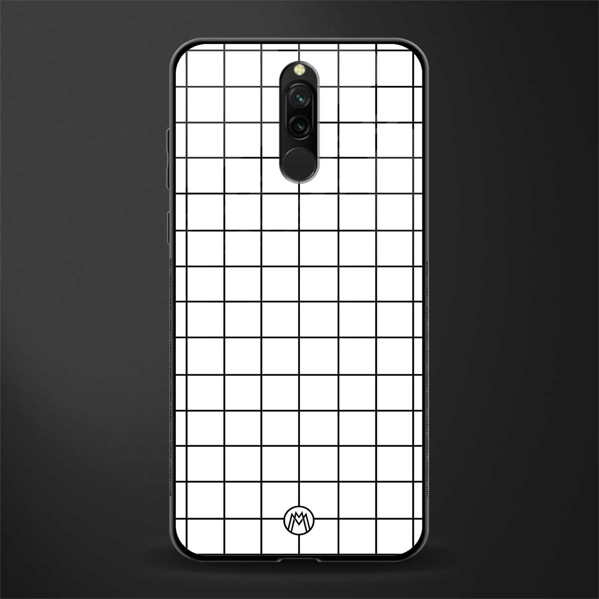 classic grid light edition glass case for redmi 8 image