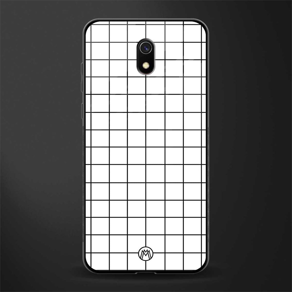 classic grid light edition glass case for redmi 8a image